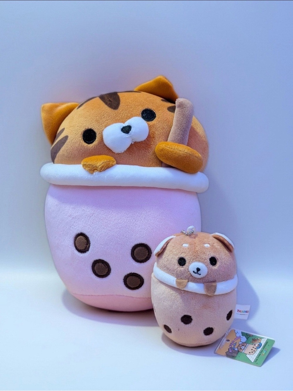 Takashoji  Boba Tea Cat and Shiba Inu Dog Boba Tea Plush Bundle